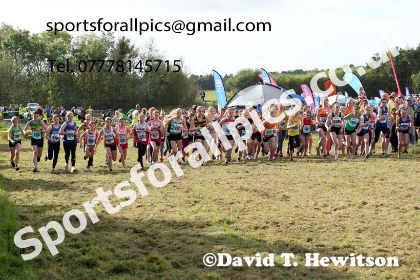Girls under-13s 2021 North Eastern Harrier League, Druridge Bay. Photo: David T. Hewitson/Sports for All Pics